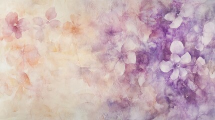 Fototapeta premium Abstract watercolor painting; pastel flowers, soft hues.