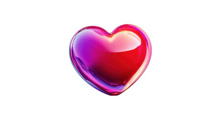 Glossy red and purple heart showing love and affection on transparent background