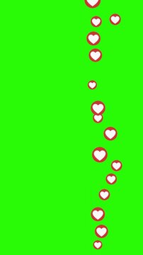 love heart click vertical looping 4K video animation for social media