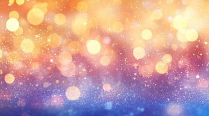 Obraz premium A vibrant background of golden and warm white bokeh lights, softly blurred and layered to create a dreamy, glowing effect.