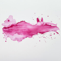 Obraz premium A vibrant pink paint splat on a clean white background, showcasing a burst of color and creativity in a minimalist setting