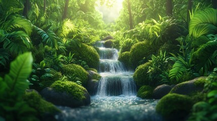 Efficient Summer Irrigation Systems Achieving Lush Seasonal Landscapes with Innovative Water Management Techniques Concept images showcase the beauty of thriving, vibrant gardens and landscapes