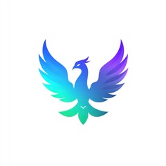Obraz premium Gradient phoenix bird logo design.