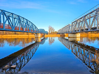 Fototapeta premium bridges over the river on a sunny day