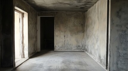 Obraz premium Empty cement room. Generative AI