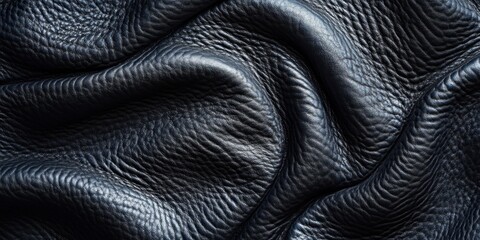 Sleek black leather with intricate textures showcases craftsmanship and elegance in luxury materials used in fashion design