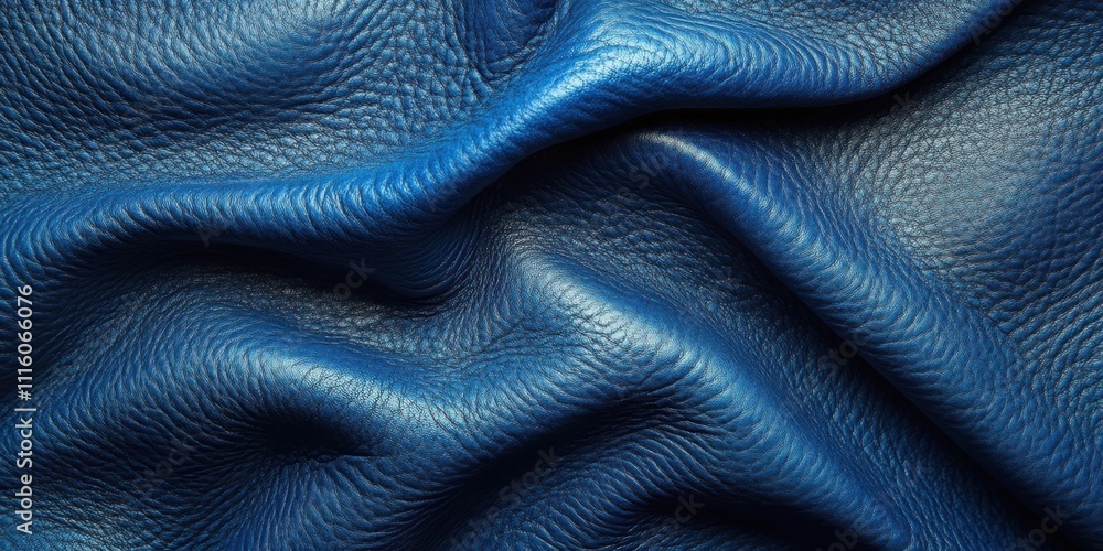 Poster intricate textures of deep blue leather showcasing elegant craftsmanship and unique patterns from a 