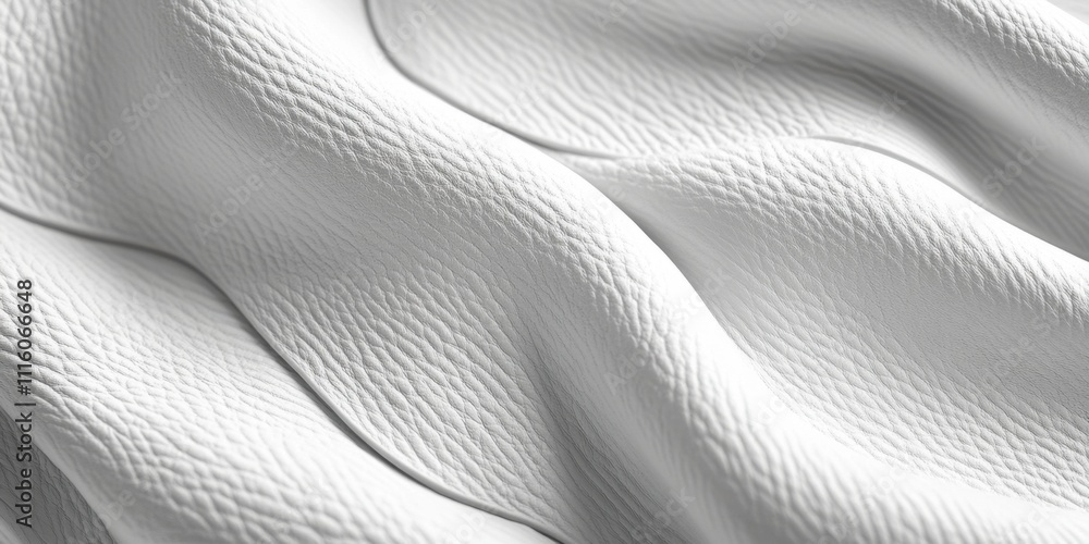 Poster texture of soft white fabric draped elegantly capturing the play of light and shadow in a serene atm
