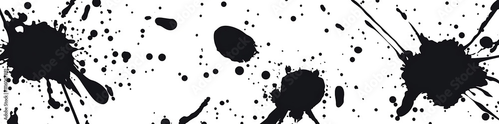 Poster vector pattern with ink splashes and drops