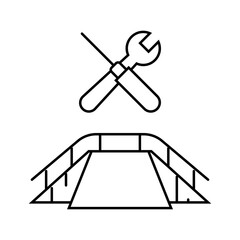 skateboard graphics line icon vector. skateboard graphics sign. isolated contour symbol black illustration