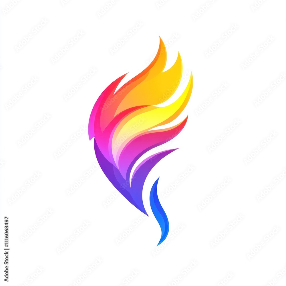 Poster here's a possible and keyword list for your image.. colorful abstract flame wing design.