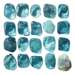 Teal Blue Glass Stones Sea Glass Ocean Decor Background Texture