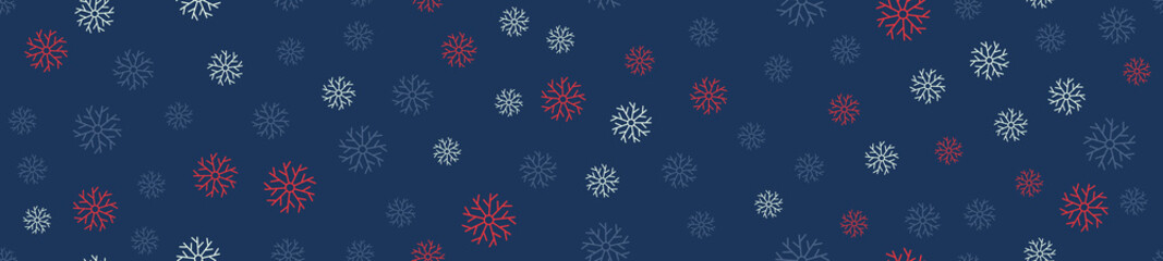Winter seamless pattern with snowflakes