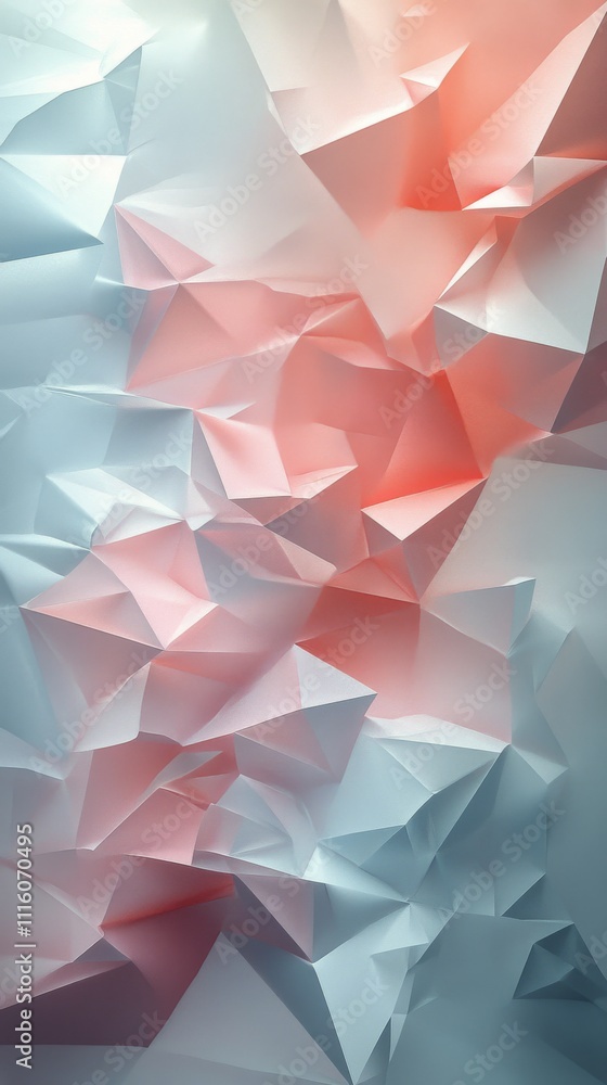Poster abstract geometric shapes in soft pink tones creating a textured wall design