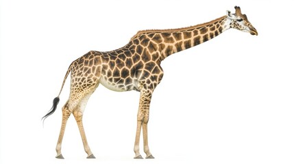 Obraz premium Giraffe, white background. Generative AI