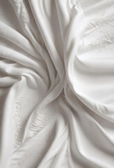 Naklejka premium Graceful white textile with elegant undulating patterns, white, flowing