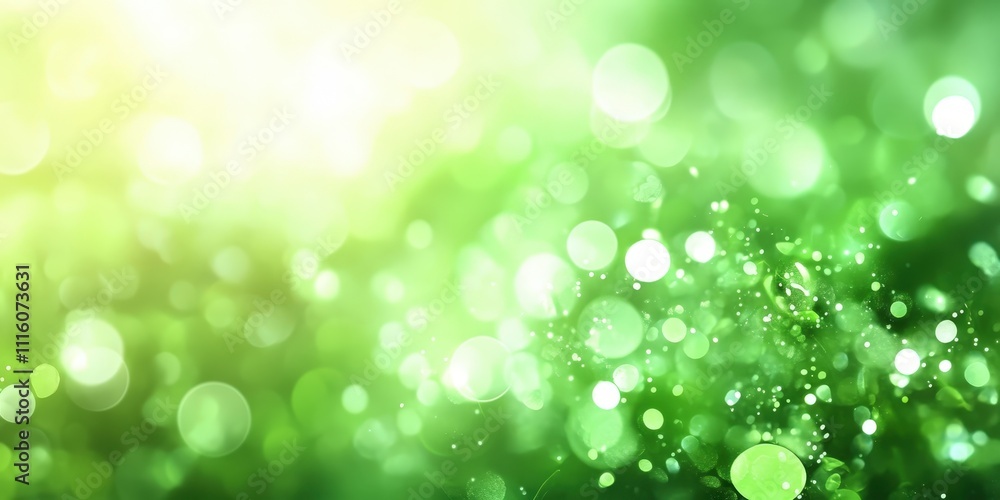 Poster beautiful bokeh background of green nature in spring with soft focus and dreamlike effects for desig
