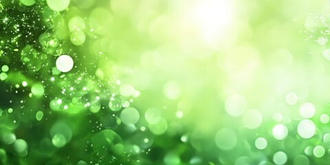 Fototapeta premium Blurred Green Background with Natural Bokeh Effect in Spring Season, Capturing the Essence of Nature's Vibrancy and Serenity for Various Creative Projects