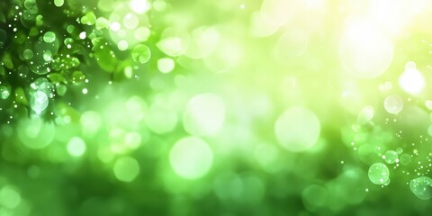 Obraz premium Blurred Green Spring Nature Background with Bokeh Effect in Soft Light Ideal for Enhancing Designs and Artistic Projects in Various Themes