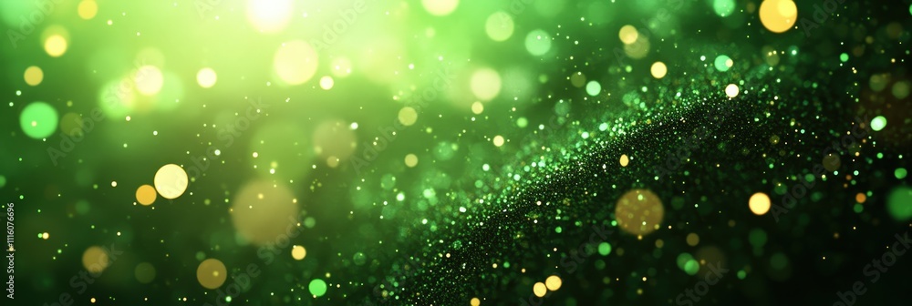Poster bright green spring background with bokeh effect and blurred elements ideal for seasonal events and 