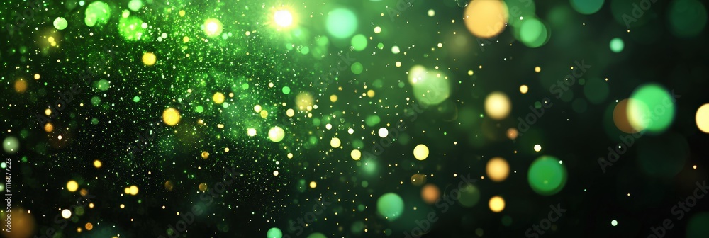 Aufkleber vibrant green spring banner with bokeh effect and blurred background creating a dreamy atmosphere fo