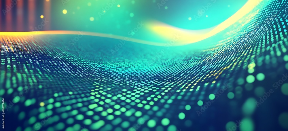 Poster Digital background with binary code design