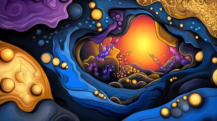 Vibrant Artistic Depiction of Healing Pharmaceuticals