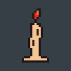  illustration of pixel art,  candle pixel art