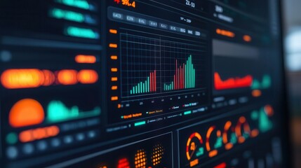 Obraz premium Digital dashboard displaying realtime CPI data alongside inflation rates, symbolizing financial market impact