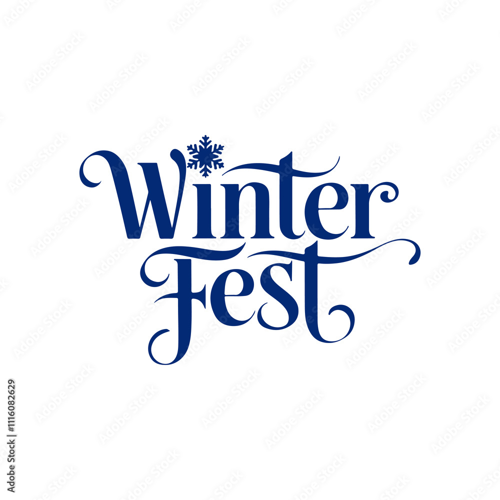 Fototapete winter fest typography calligraphy font letterings typescript text flat design