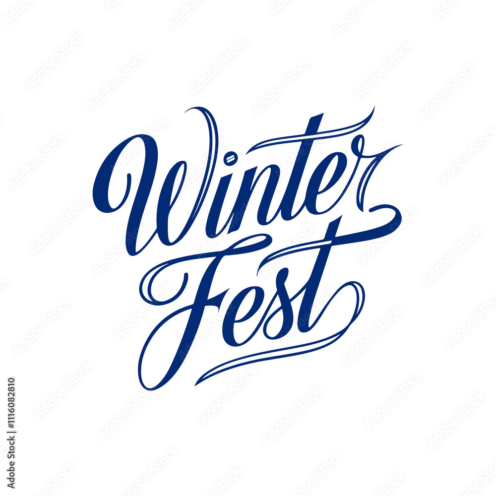 Fototapete winter fest typography calligraphy font letterings typescript text flat design