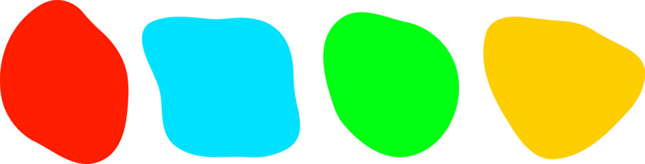 Random blotch, inkblot. Organic blob, blot. Speck shape.Splat, fleck graphic. Drop of liquid, fluid.