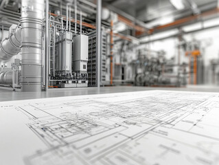 Architectural plans showcasing server room cooling system design