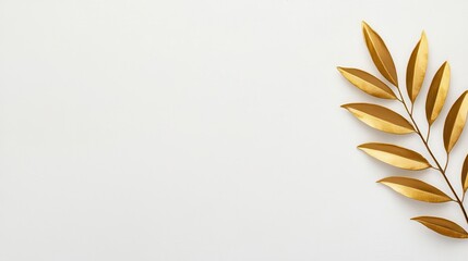 Chic wedding program with a handdrawn leaf in soft gold, offering a minimalist yet elegant design