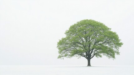 Large green tree serenity. Generative AI