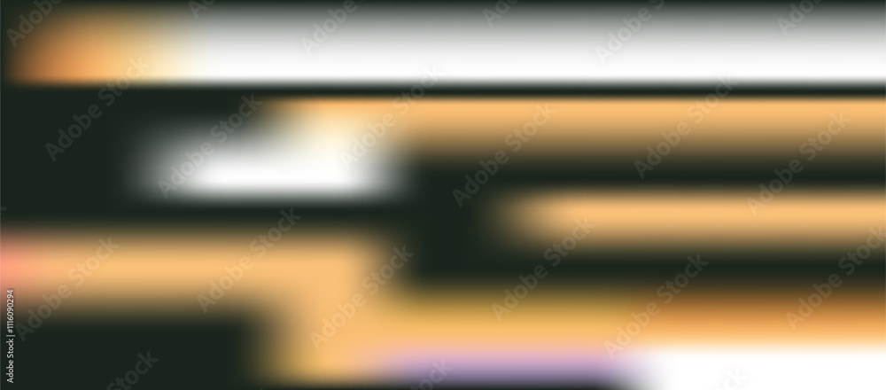 Poster dark gradient background with iridescent blurred orange lines. simple soft dark striped background. 