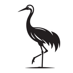 Obraz premium Elegant crane silhouette for modern digital and print media - Crane illustration - minimallest crane vector