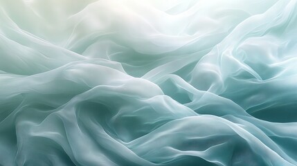 Obraz premium Soft, flowing teal chiffon fabric texture.
