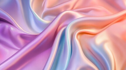 Obraz premium Silk fabric with pastel gradient, close-up. Textile texture and softness concept