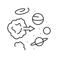 origin of the universe unsolved mystery line icon vector. origin of the universe unsolved mystery sign. isolated contour symbol black illustration