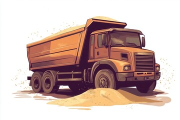 Obraz premium Truck Loading Sand for Transport