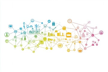 Naklejka premium Interconnected Distribution Network Concept Visual