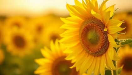 Obraz premium sunflower with bee