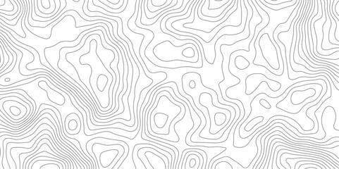 Fototapeta premium White background topography contour map with black curve lines. luxury topographic wavy pattern and geographic grid map patterns, topography line map. Vintage outdoors style. 