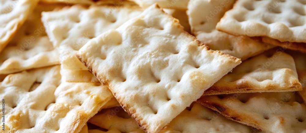 Aufkleber closeup of textured unleavened bread pieces stacked in a visually appealing arrangement for culinary