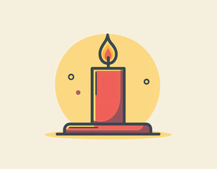 Obraz premium Lit Candle Icon