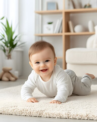 Fototapeta premium Newborn baby with cute behavior