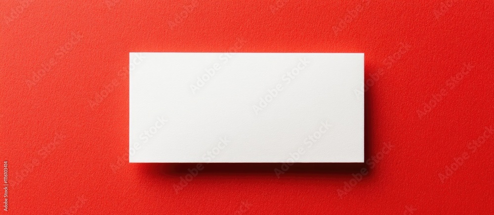 Poster blank business card on vibrant red background for branding and design presentations