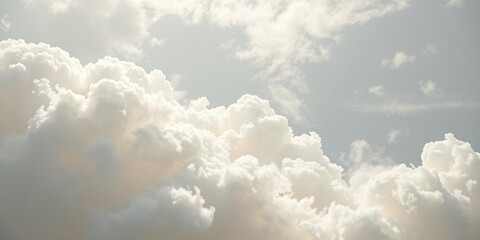 Soft and feathery clouds in shades of white and cream , subtle colors, gentle breeze, airy texture