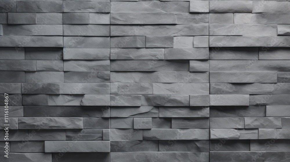 Poster gray stacked brick wall texture offering a modern and elegant background for design projects and arc